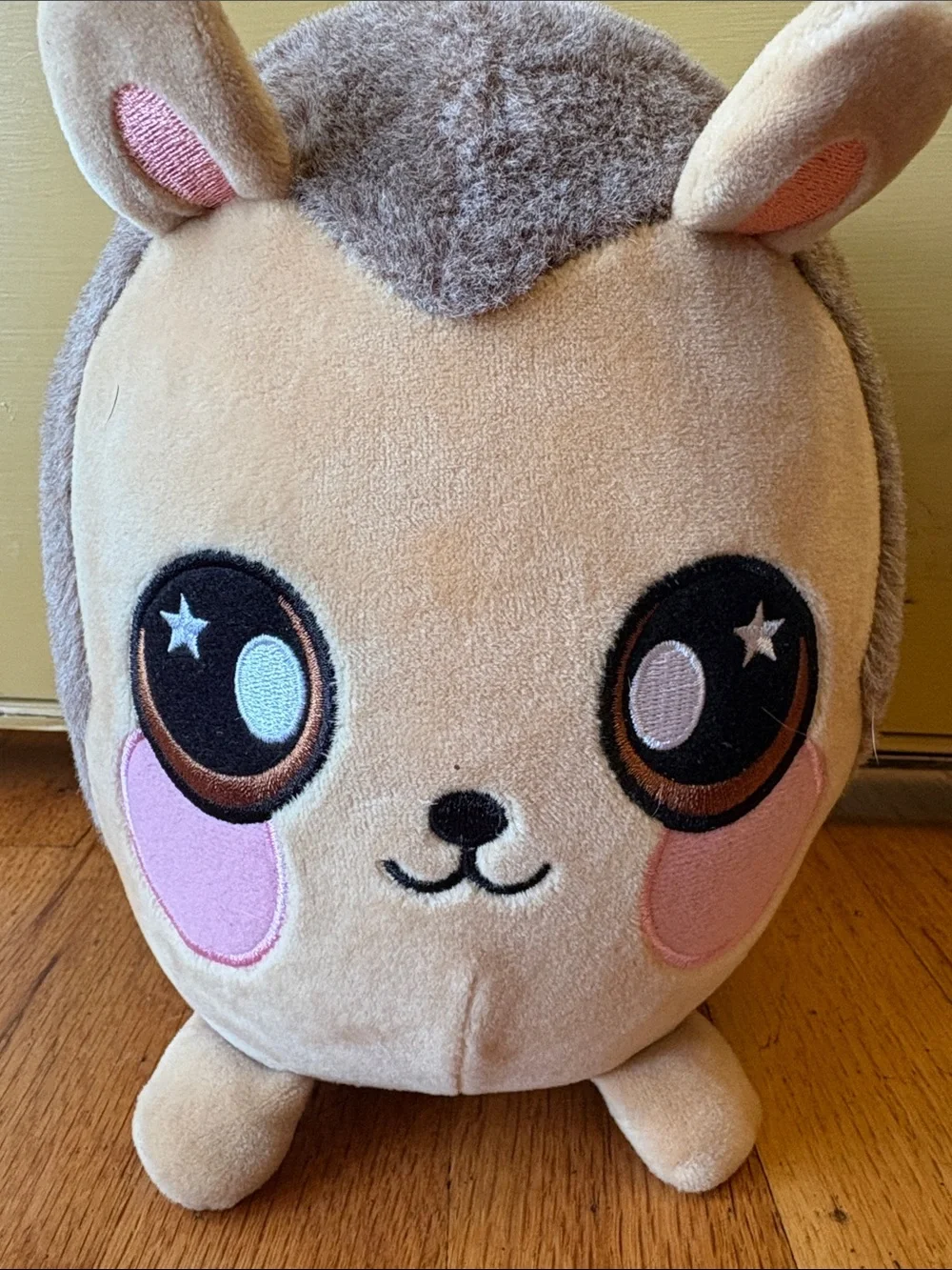 Squishmallows Beige, Gray & Pink Starry-Eyed Hedgehog Plush